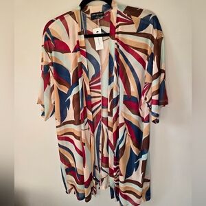 Lane Bryant Tropical Palm Print Mesh Kimono Cardigan - NWT